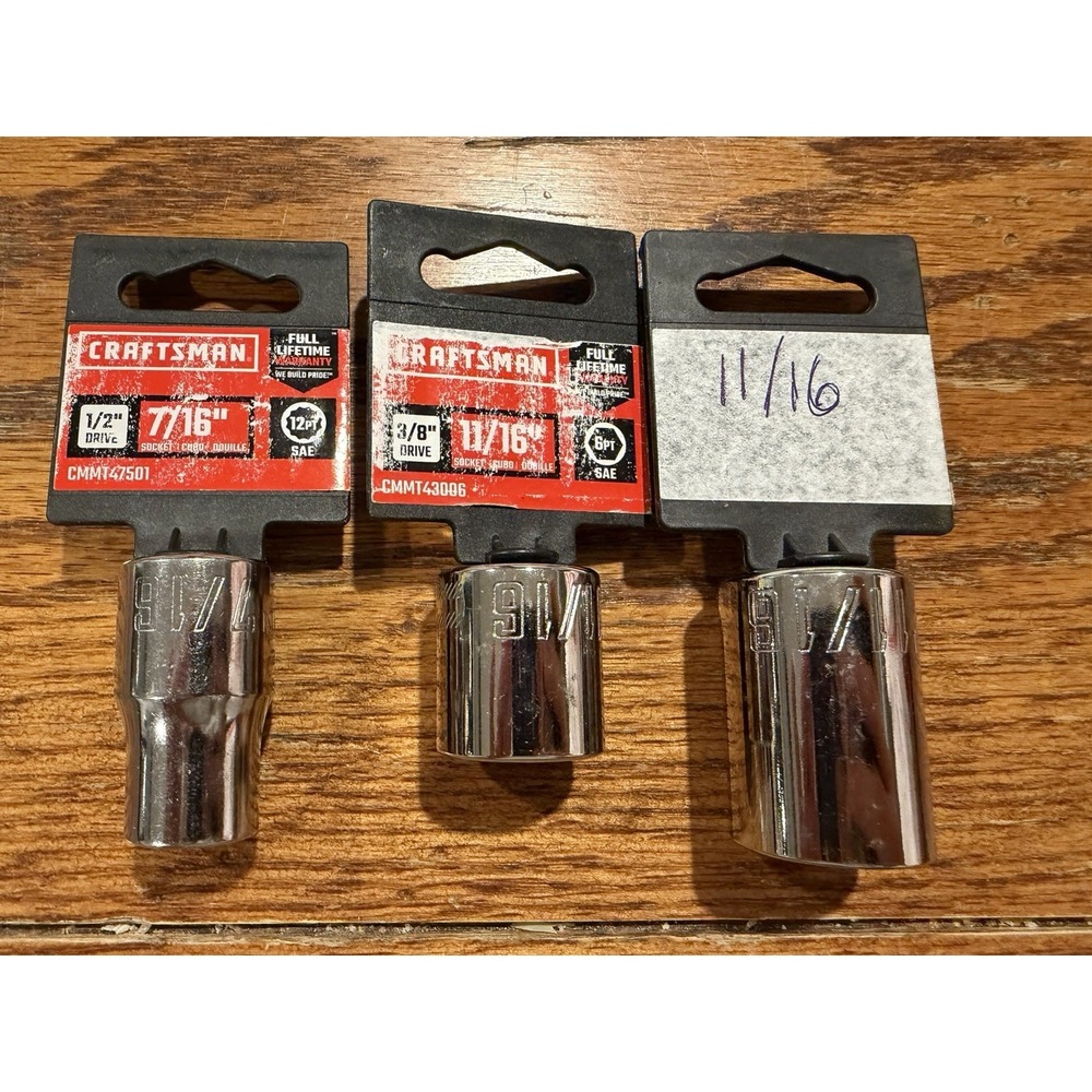 Craftsman socket Set 12 6 Point , 7/16 & 2 11/16 Shallow Metric MM / SAE Inch